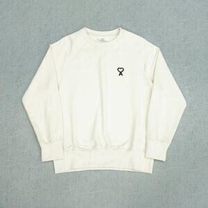 Ami Men's Black Heart White Sweatshirt